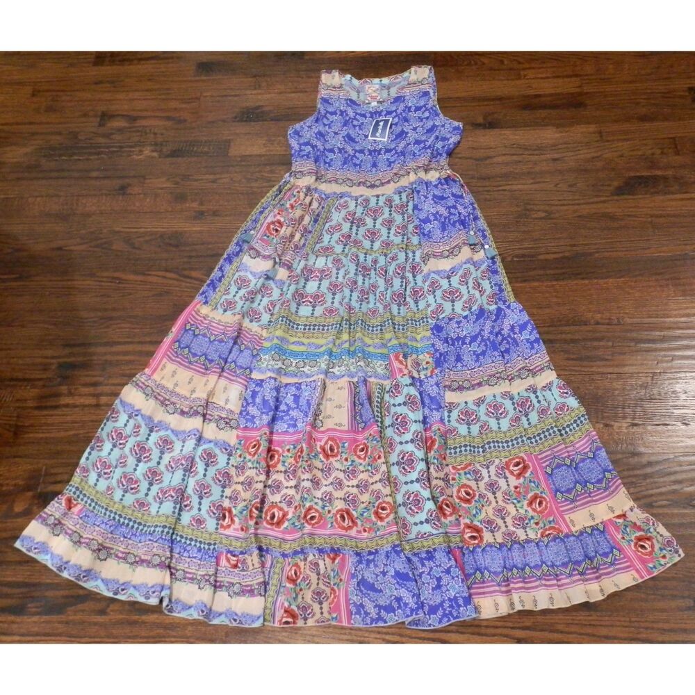 NWT Johnny Was Franco Zeline Maxi Dress Floral Tassels Womens Small